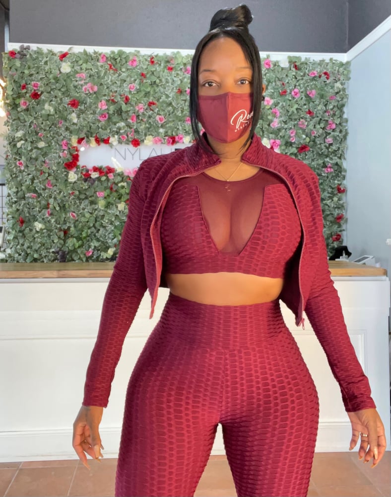 Image of Burgundy three-piece set