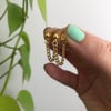 CHAIN STUD HUGGIE EARRINGS ( GOLD & SILVER ) 