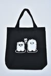 Tote Bags - Black with White Print