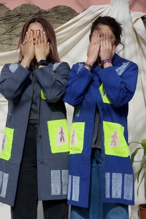 The collage jacket (blue)