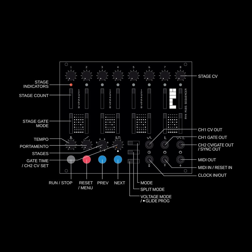 Image of M185 Sequencer Eurorack Full Kit (Through Hole)