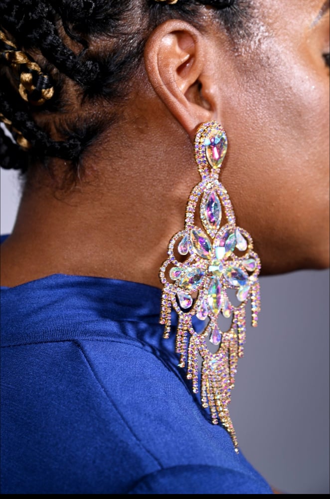 Image of Crystal Flower Chandelier Earring