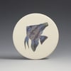 One Angelfish in lilac ceramic wall hanging 