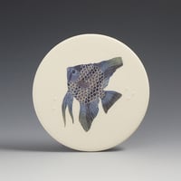 Image 1 of One Angelfish in lilac ceramic wall hanging 
