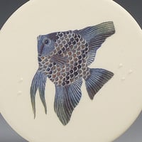 Image 2 of One Angelfish in lilac ceramic wall hanging 