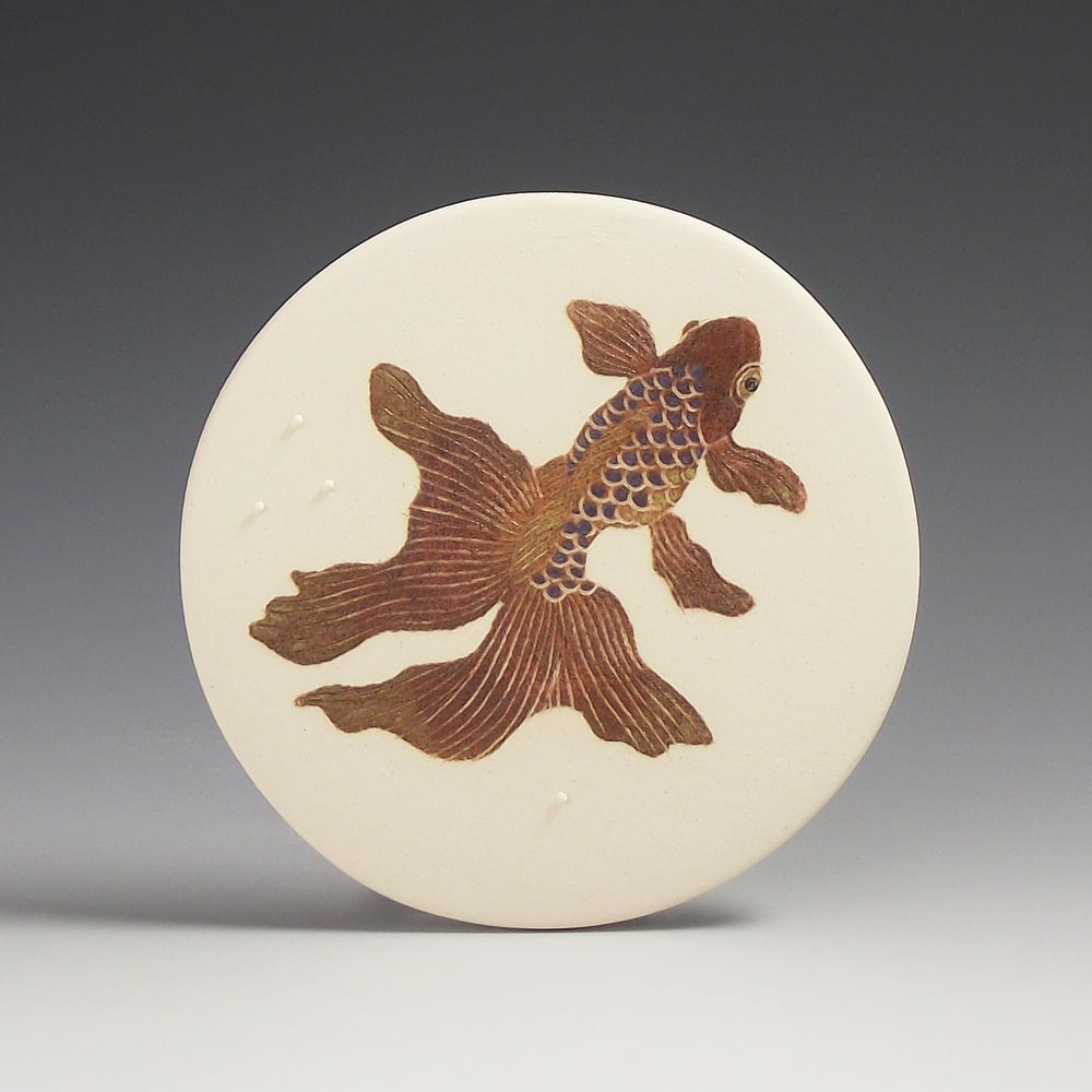 Image of Long tailed fancy fish ceramic wall hanging