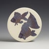 Two fancy fish ceramic wall hanging 