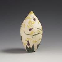 Image 2 of Yellow Antelope orchid sgraffito vessel 