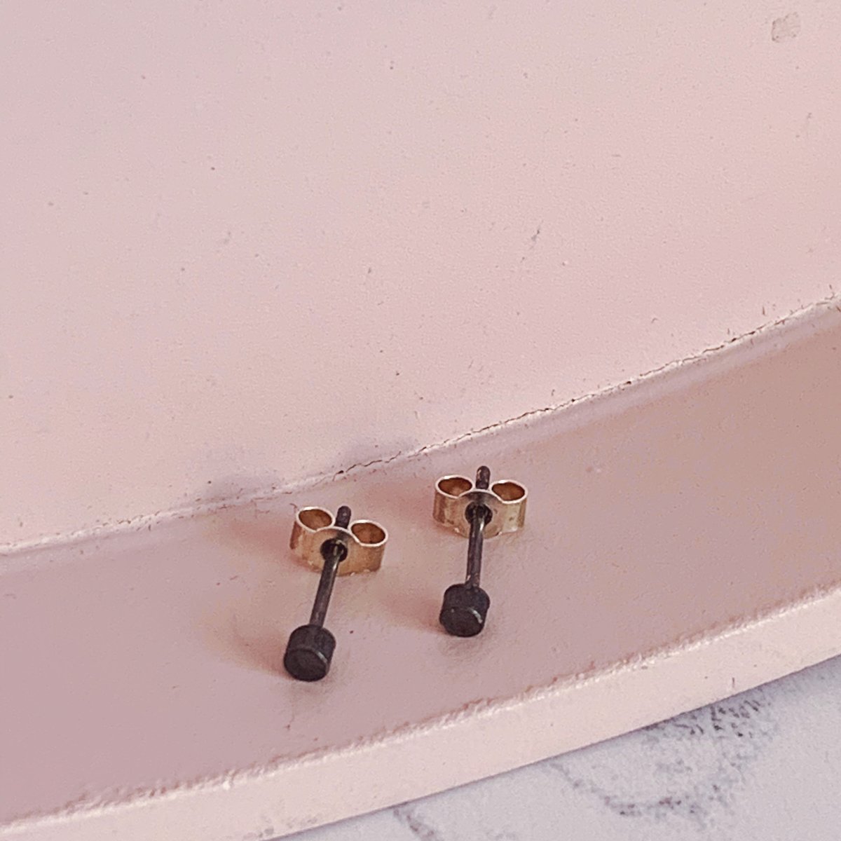 Image of Small dot oxidised studs