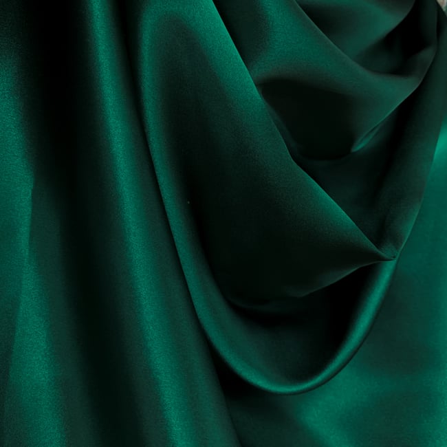 Hunter Green 100% Pure Mulberry Silk Fabric 19 momme Silk By The Yard