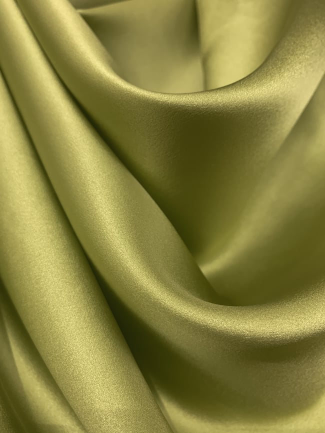 Chartreuse 100% Pure Mulberry Silk Fabric 19 momme Silk By The Yard