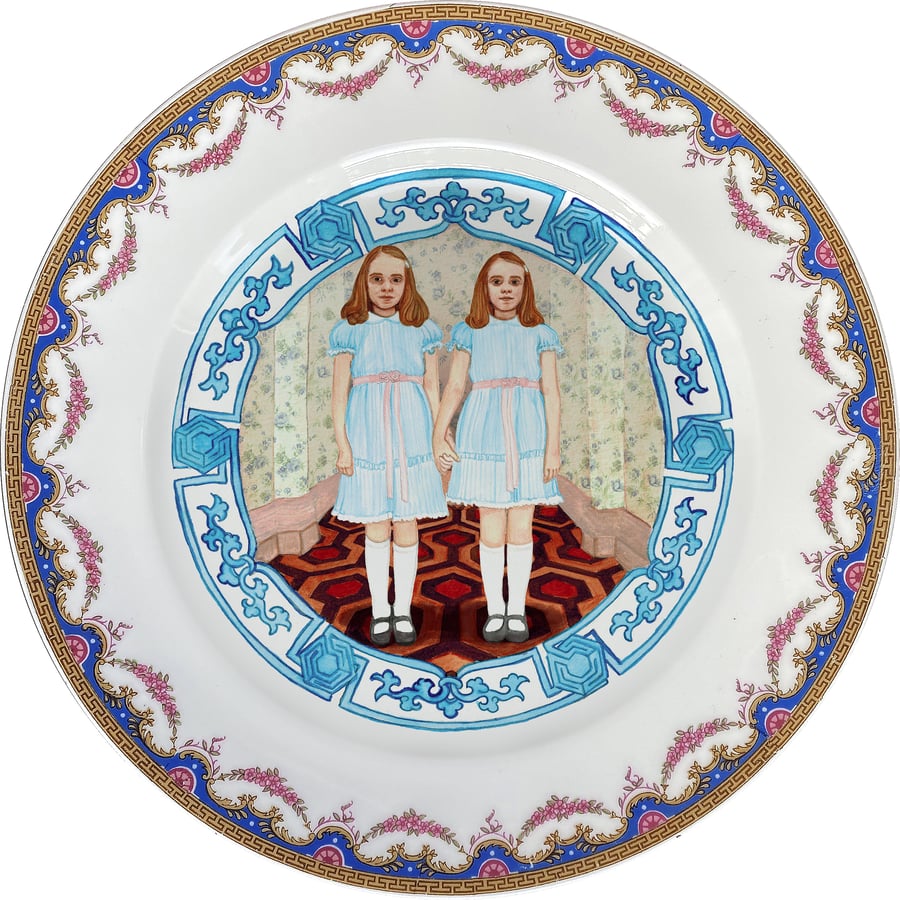 Image of The Shining Twins - Vintage French Porcelain Plate - #0750