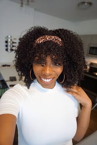 Image 4 of 16 inch KINKY CURLY 3c/4a HEADBAND WIG WITH BANGS 