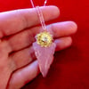 Rose Quartz Arrowhead Pendant