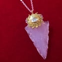 Rose Quartz Arrowhead Pendant