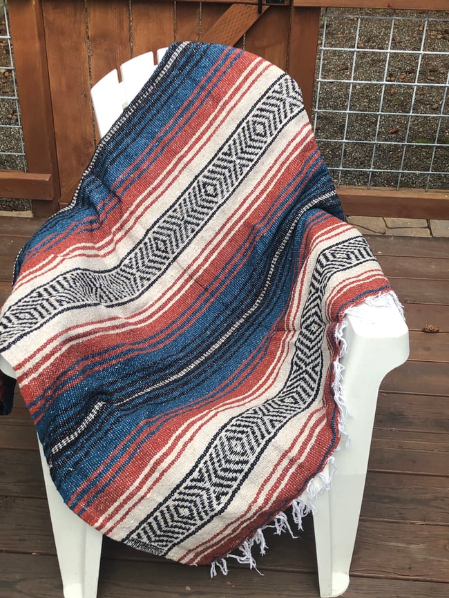 Blue Rust Tan Baja Blanket Just Yes Creatives