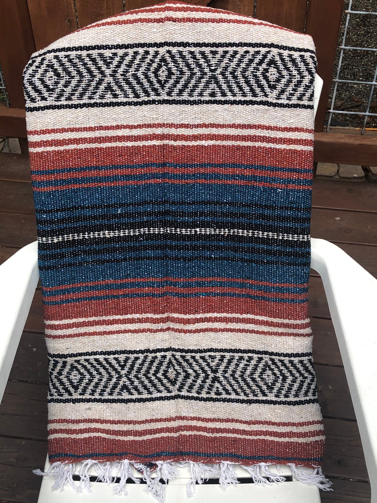 Image of Blue/Rust/Tan Baja Blanket