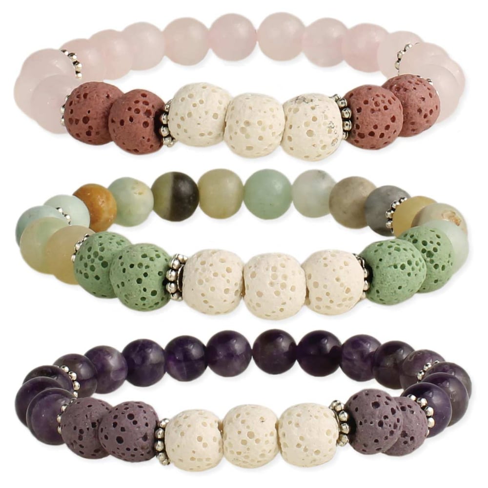 Image of Sweet Scents Stone Bead Essential Oil Diffuser Stretch Bracelet
