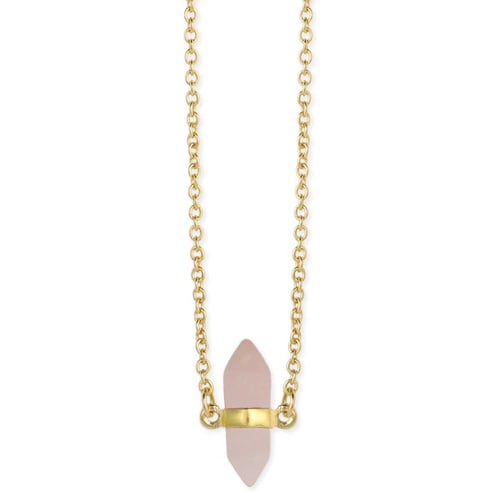 Image of Healing Crystal Rose Quartz Stone Necklace