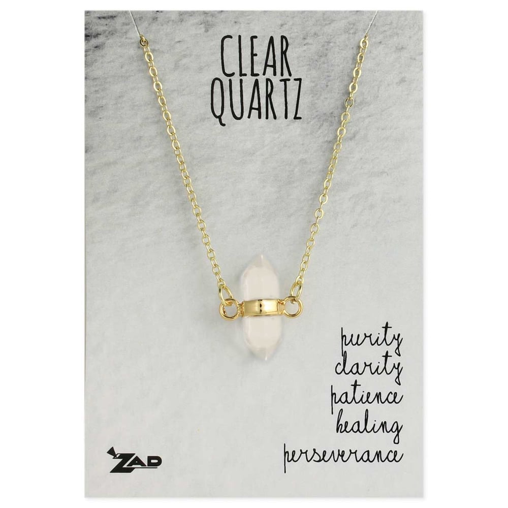 Image of Healing Crystal Clear Quartz Stone Necklace