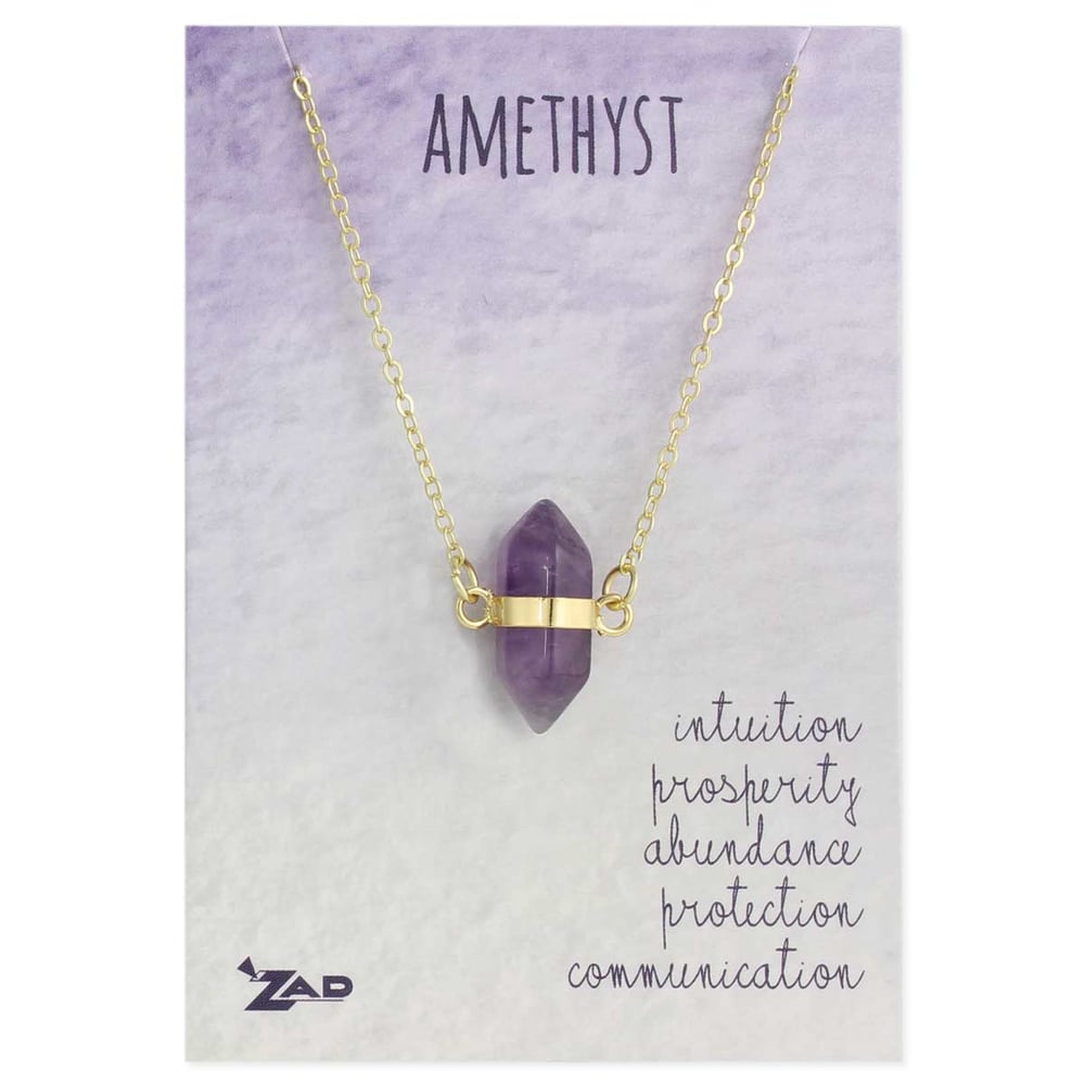 Image of Healing Crystal Amethyst Stone Necklace