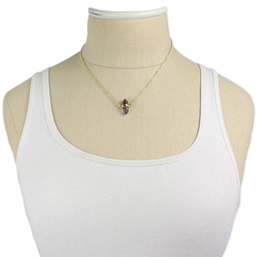 Image of Healing Crystal Amethyst Stone Necklace