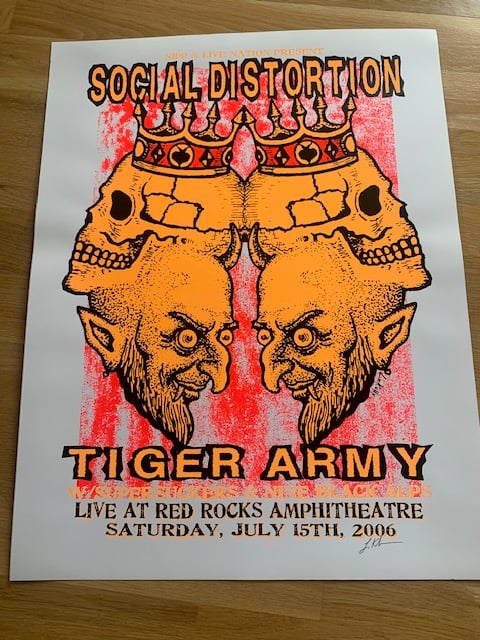 Social Distortion (White) Silkscreen Concert Poster By Lindsey Kuhn, Signed By The Artist
