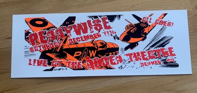 Pennywise (White) Silkscreen Concert Poster By Lindsey Kuhn
