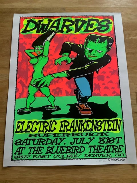 Dwarves / Electric Frankenstein Silkscreen Concert Poster By Lindsey Kuhn, Signed + Numbered