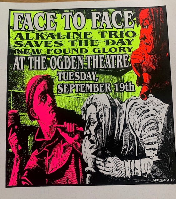 Face To Face / Alkaline Trio / Saves The Day Silkscreen Concert Poster By Lindsey Kuhn