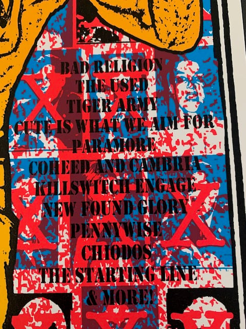 Warped Tour Silkscreen Concert Poster By Lindsey Kuhn