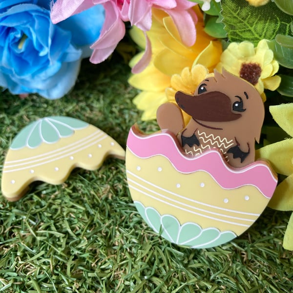 Image of Easter Surprise Brooch ~ Perry Platypus
