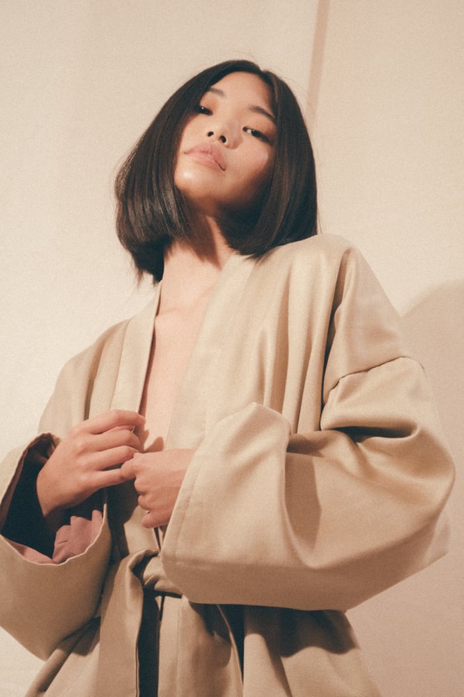 Image of ON SALE Beige Short Robe 145 Eur -50% NOW 72.50 Eur