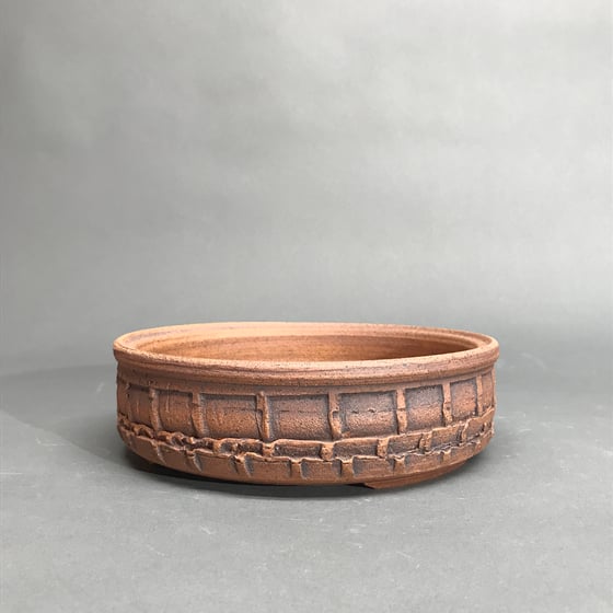 Image of 351 Unglazed Textured Bonsai pot