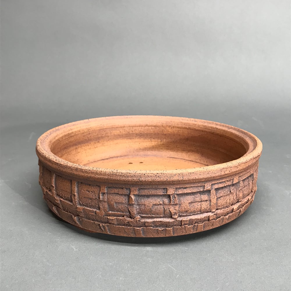 Image of 351 Unglazed Textured Bonsai pot