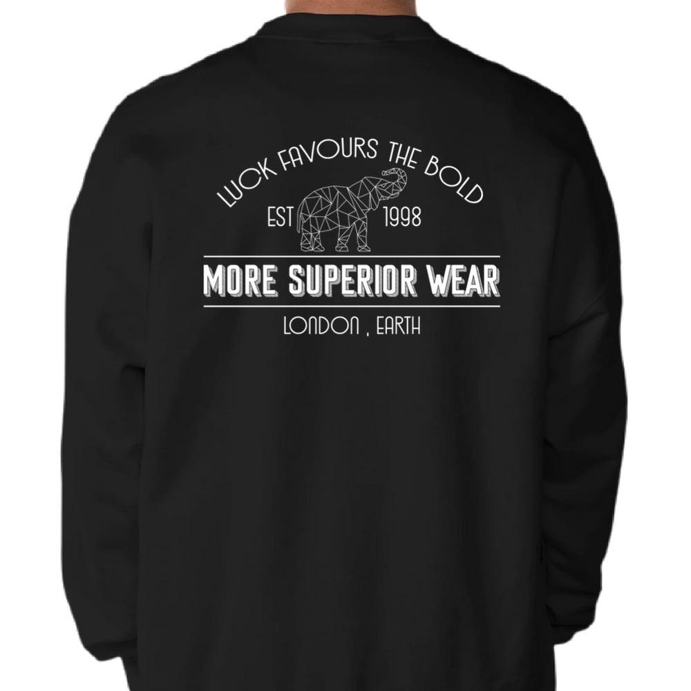 Luck favours the bold black sweatshirt