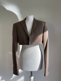Image 2 of Cropped Brown Check Jacket