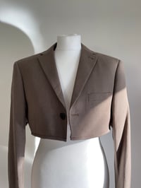 Image 1 of Cropped Brown Check Jacket