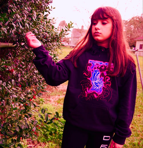 Image of BUTTERFLY HOODIE BLACK/PINK