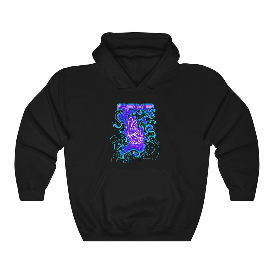 Image of BUTTERFLY HOODIE BLACK/BLUE