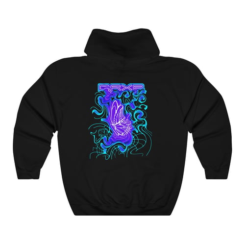 Image of BUTTERFLY HOODIE BLACK/BLUE