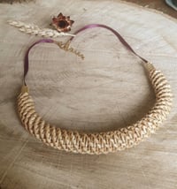 Image 3 of Straw Spiral plaited necklace