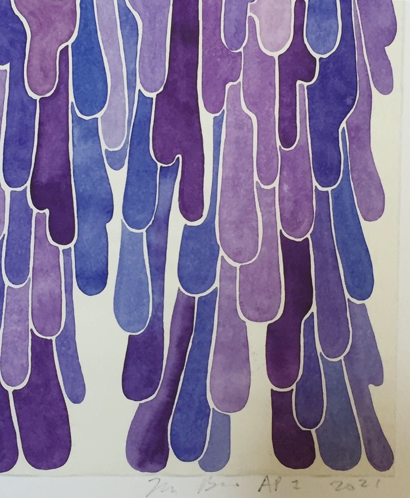 Image of Purple Rain Watercolor  Giclee Print