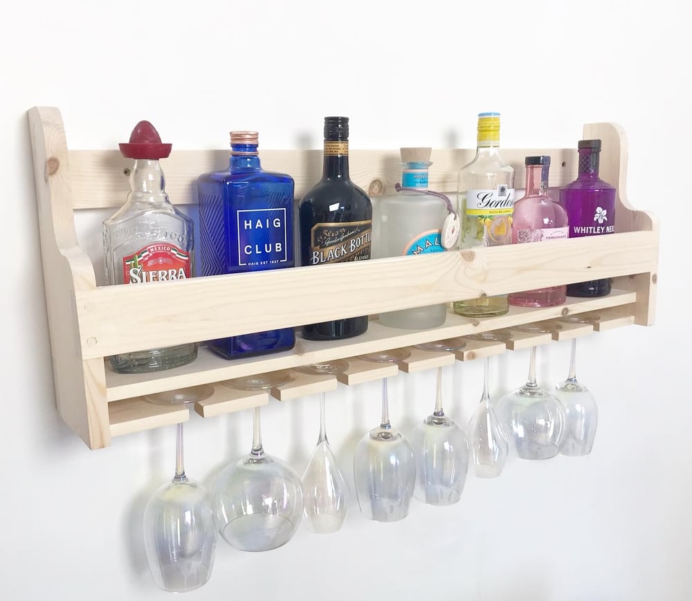 Wall mounted gin bar/wine rack