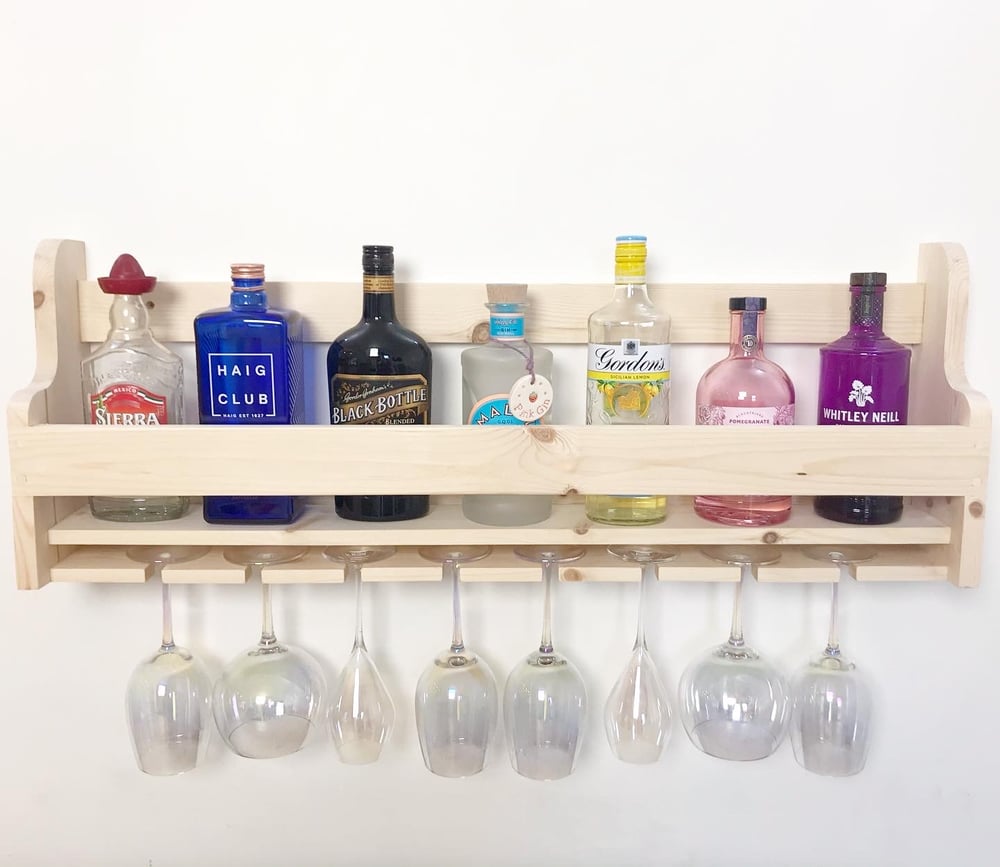 Wall mounted gin bar/wine rack