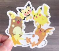 Image 1 of Pikachu Evolution Clear Vinyl Sticker