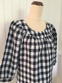 Image 2 of The Large Navy Check Smock Top