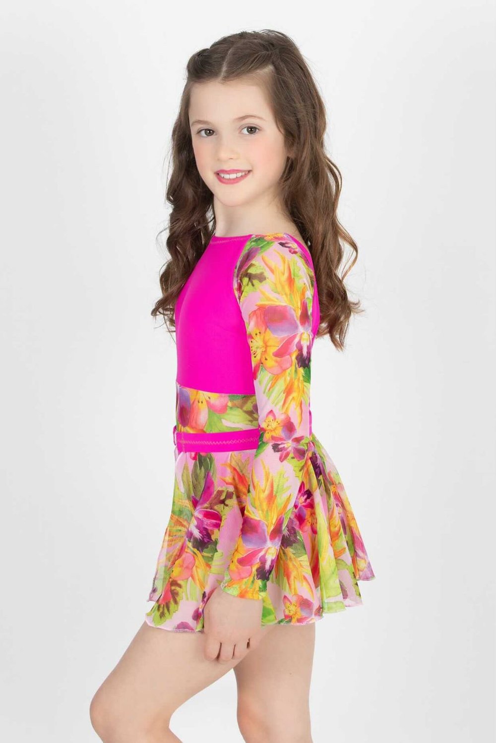 Image of Floral dream leotard with skirt option 