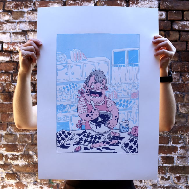 "Régis le pâtissier fou" Sérigraphie