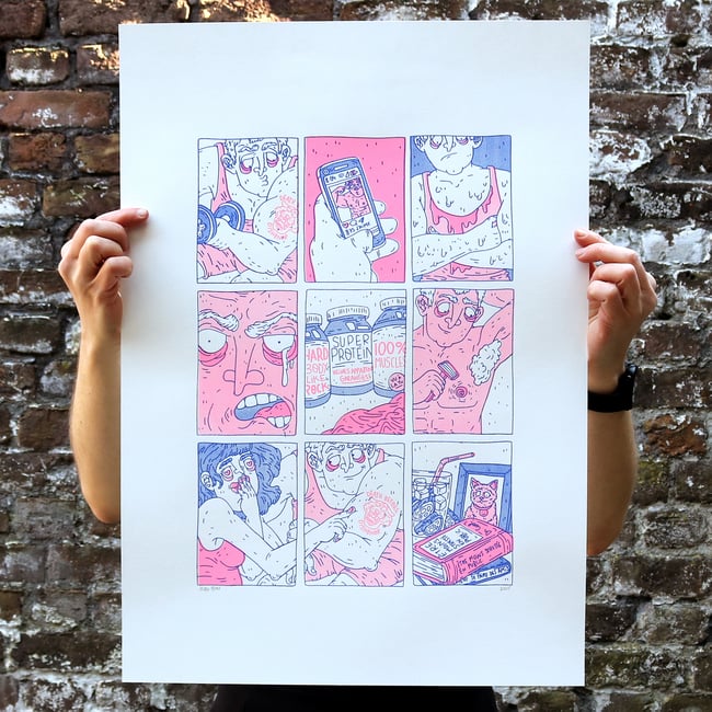 "Eugène super protéines" Sérigraphie